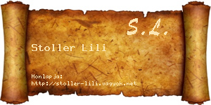 Stoller Lili névjegykártya